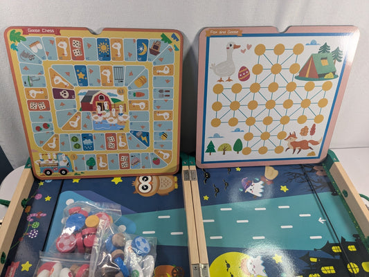 10-in-1 Wooden Board Game Set for Kids – Chess, Racing, Adventure & More