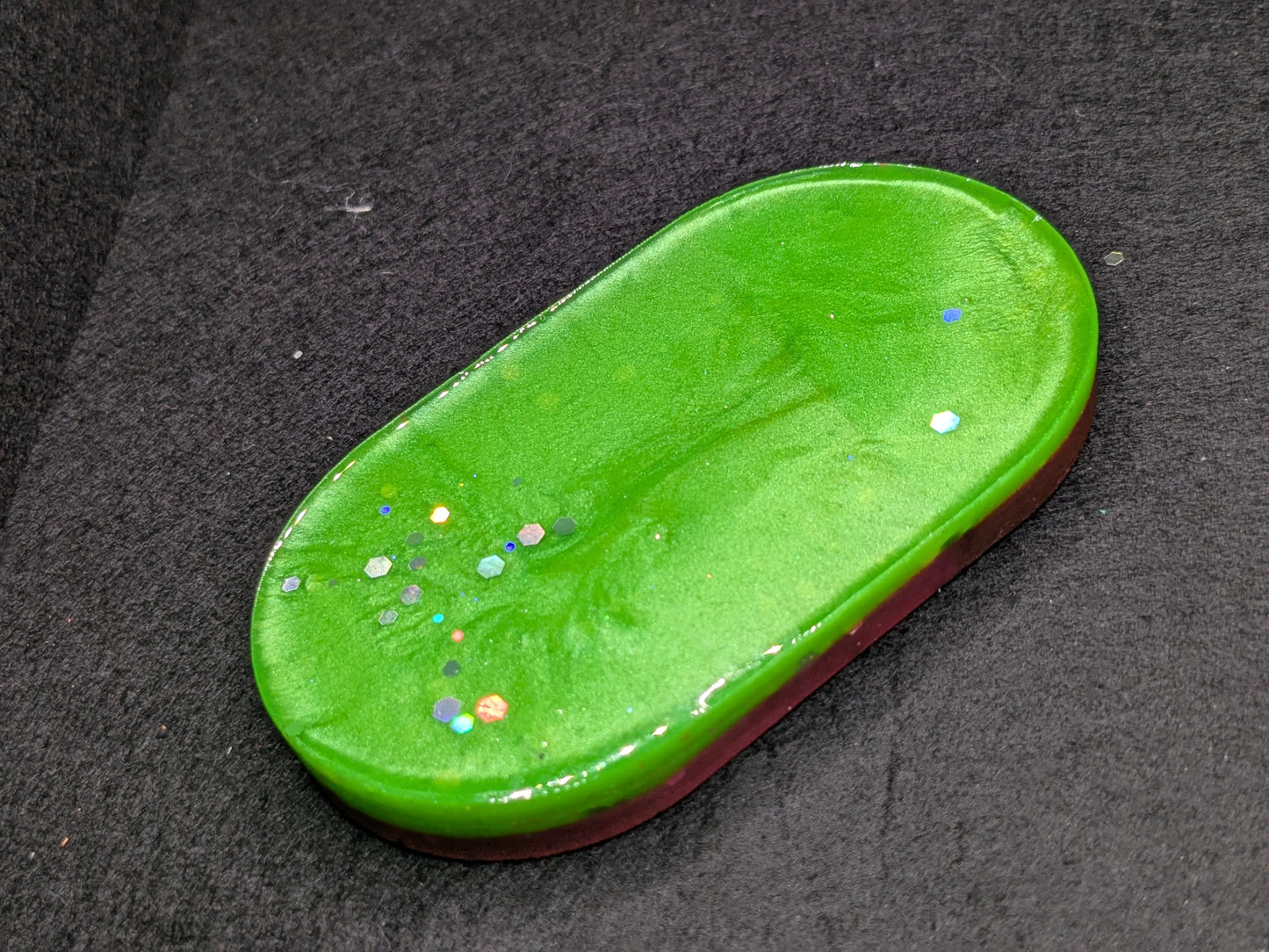 Handmade Small Resin Art Trinket Tray - Sectioned Organizer Dish