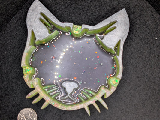 Handmade Resin Cat Tray - Whimsical Trinket Dish