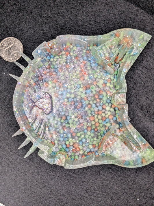 Handmade Resin Cat Tray - Whimsical Trinket Dish