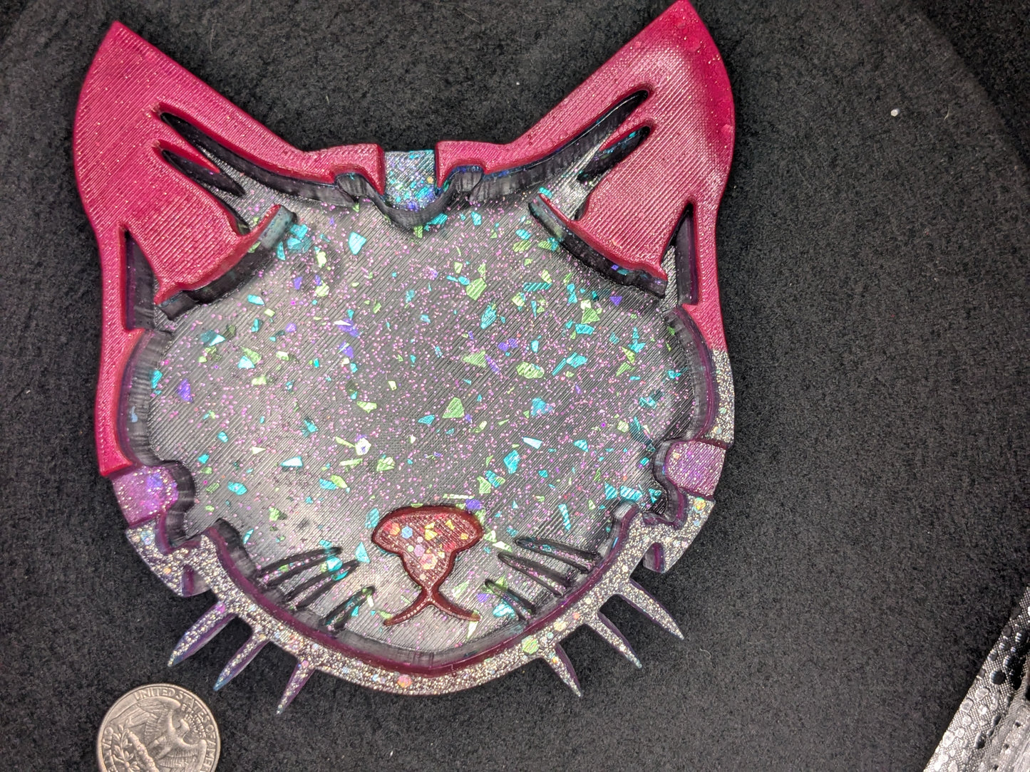 Handmade Resin Cat Tray - Whimsical Trinket Dish