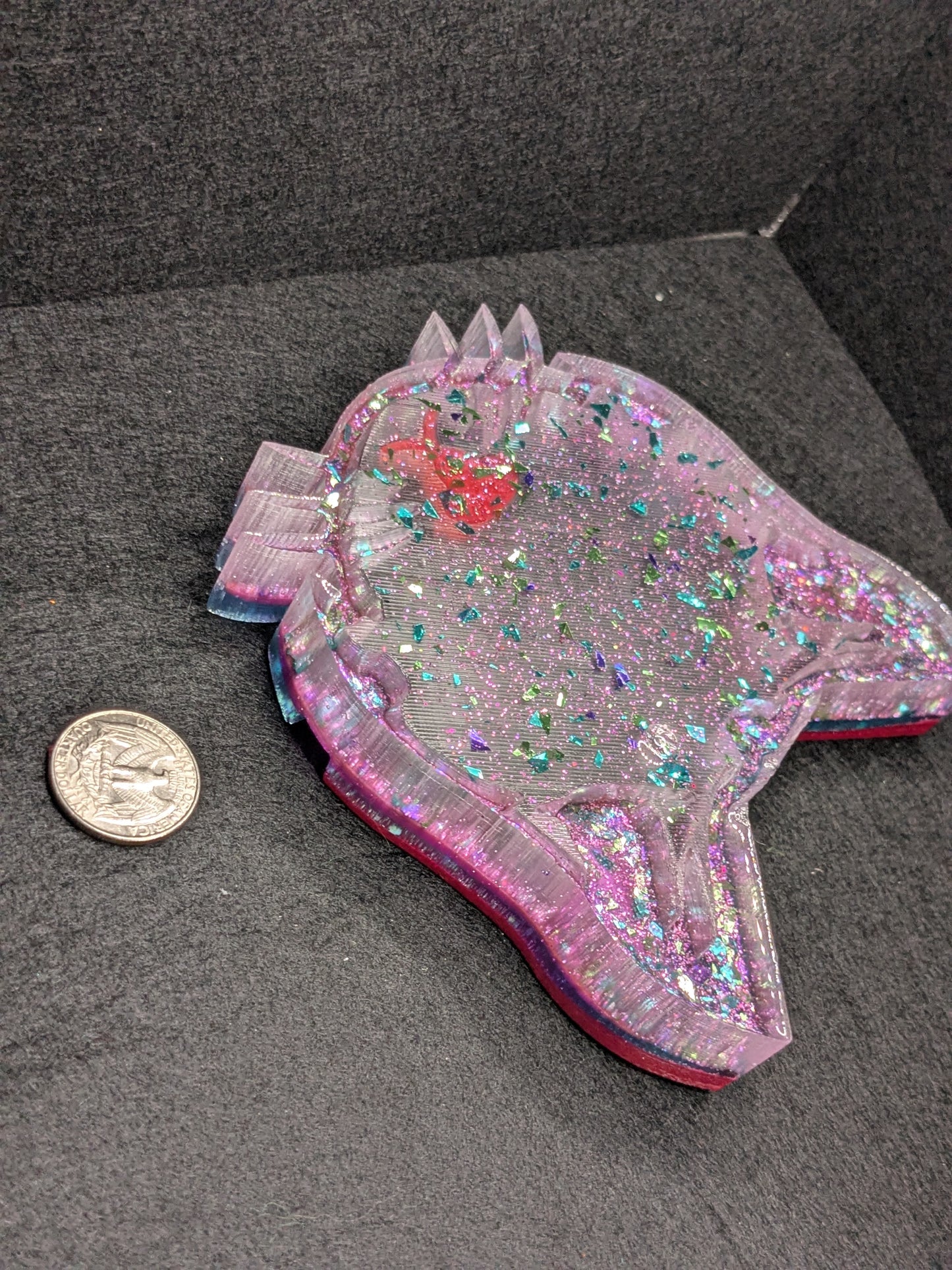 Handmade Resin Cat Tray - Whimsical Trinket Dish