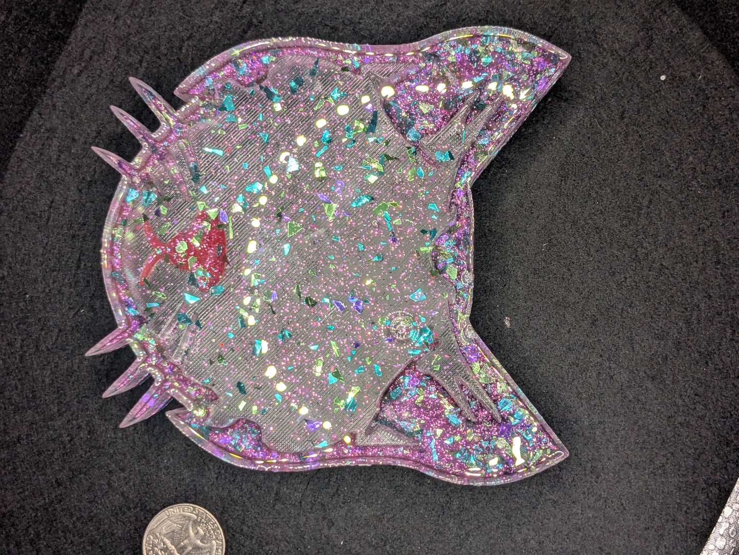 Handmade Resin Cat Tray - Whimsical Trinket Dish
