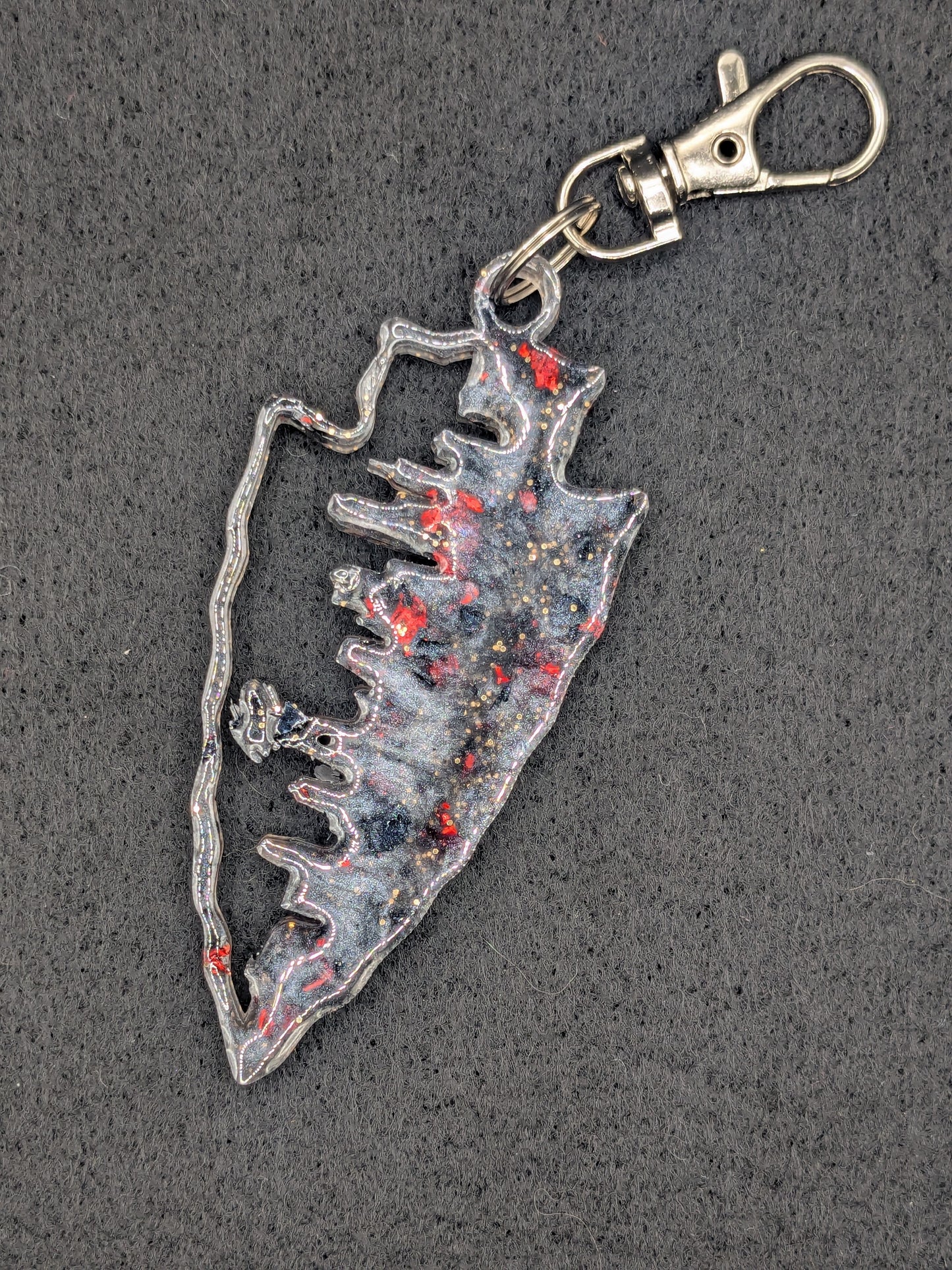 Hand Crafted Kansas City Chiefs Skyline Resin Art Keychain