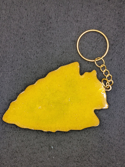 Hand Crafted Kansas City Chiefs Arrowhead Resin Art Keychain