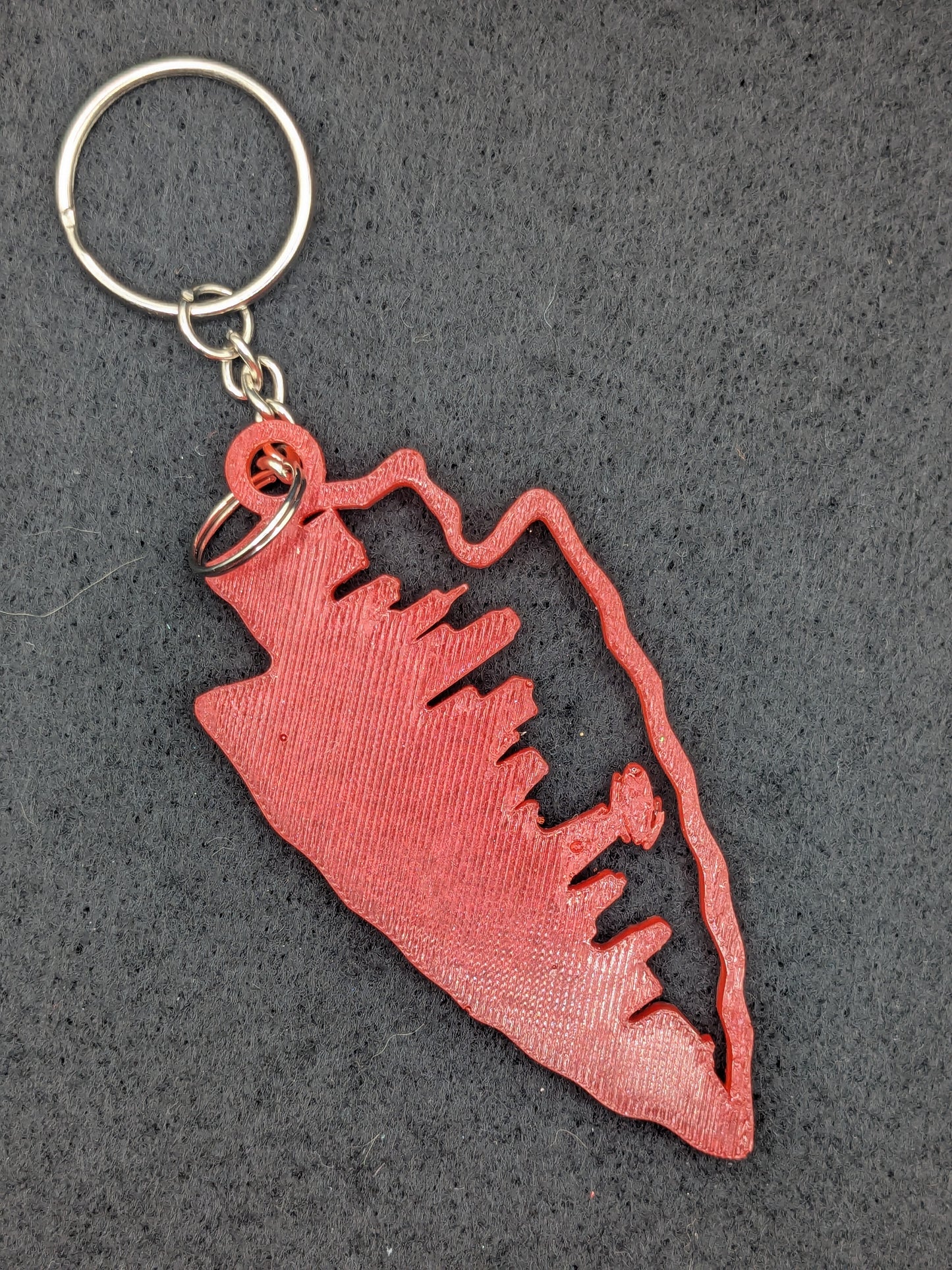Hand Crafted Kansas City Chiefs Skyline Resin Art Keychain