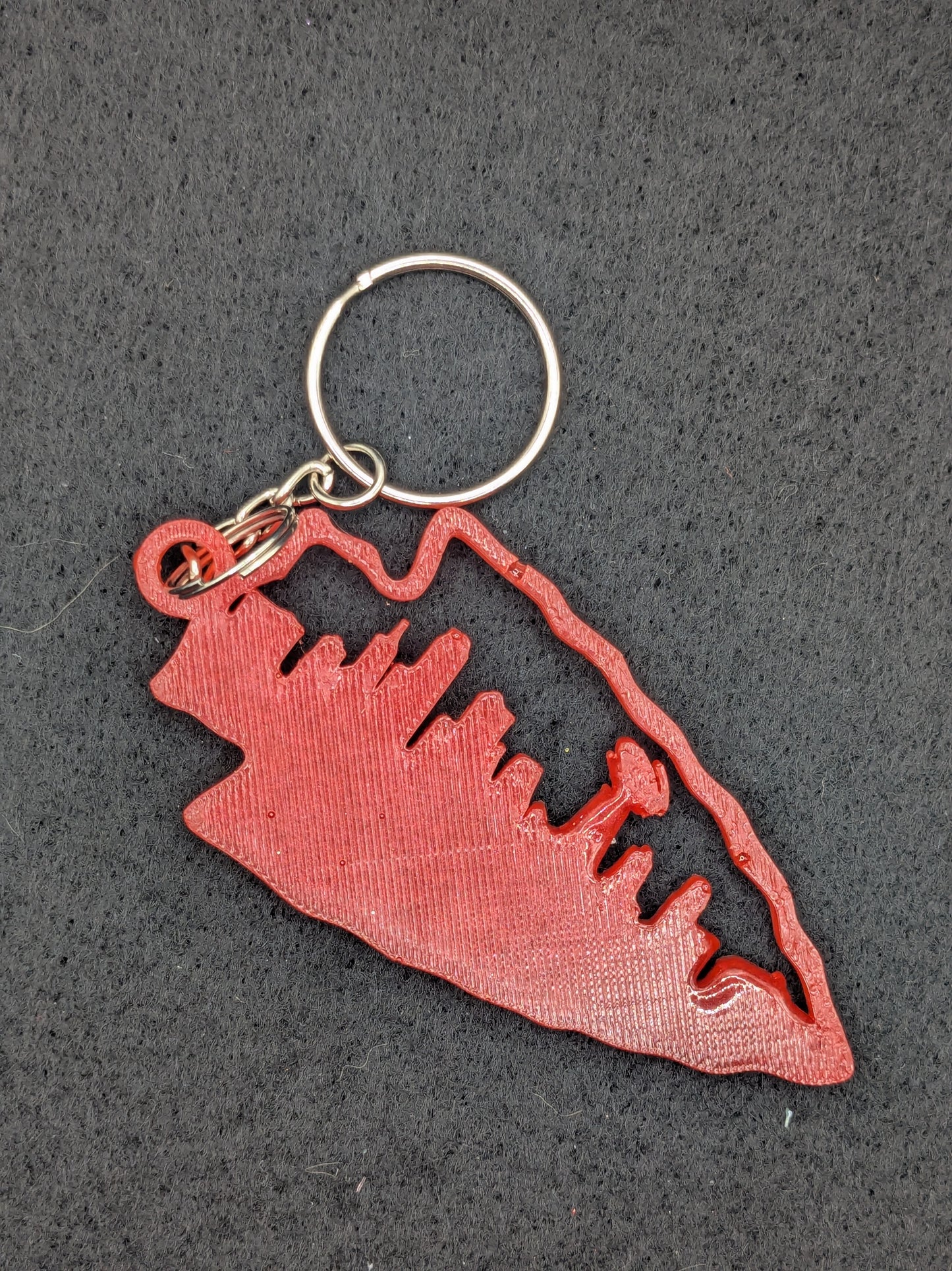 Hand Crafted Kansas City Chiefs Skyline Resin Art Keychain