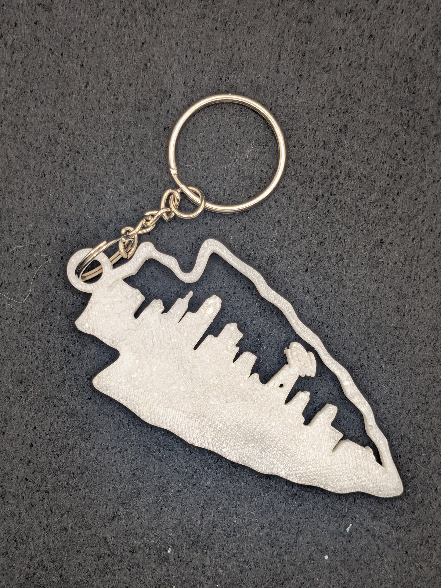 Hand Crafted Kansas City Chiefs Skyline Resin Art Keychain