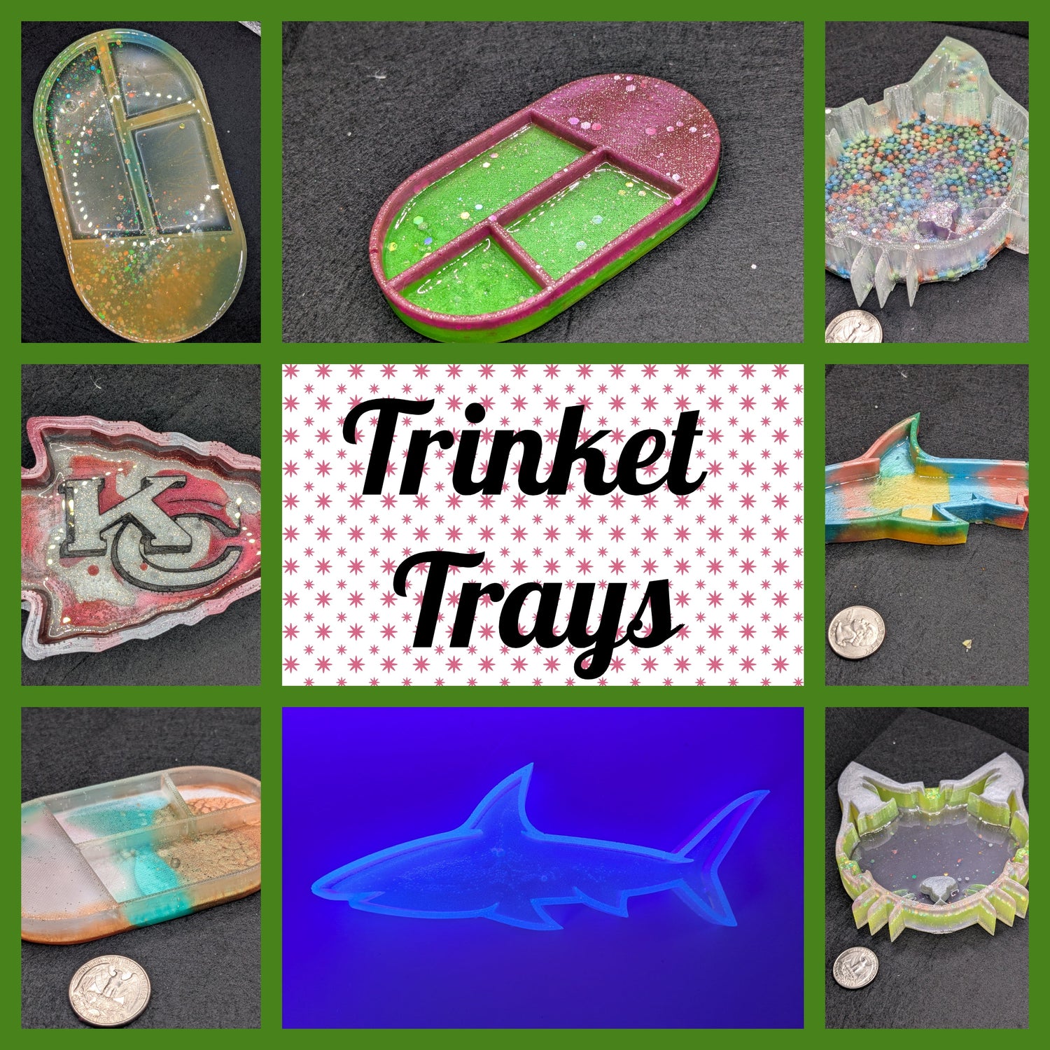 Handmade Decorative Resin Art Trinket Trays