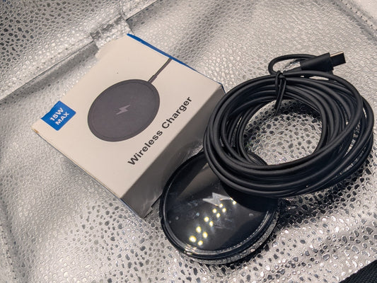 15W Max Fast Wireless Charger Pad USB-C Qi Compatible for iPhone Samsung Android