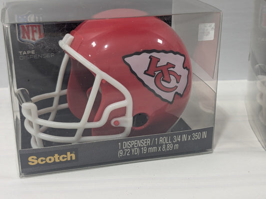 2-Pack Scotch Magic Kansas City Chiefs Football Helmet Tape Dispensers w/ Rolls
