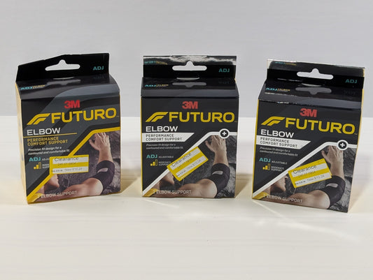 3M Futuro Performance Elbow Sport Support Adjustable Comfortable Fit (Pack of 3)