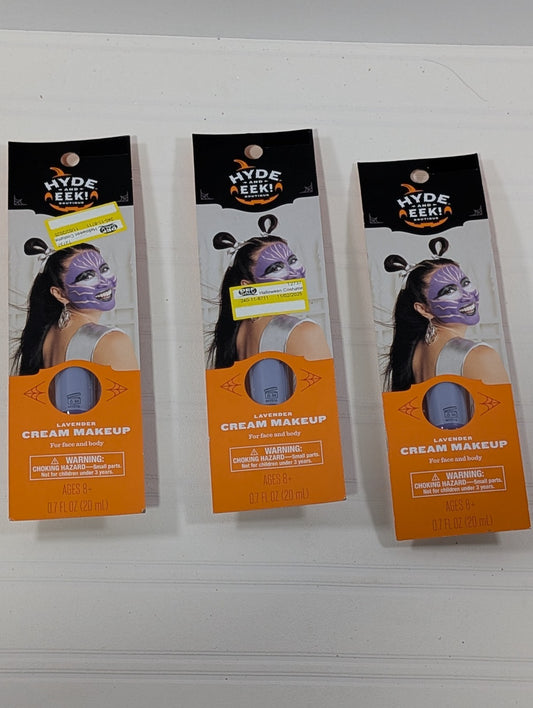 3-Pack Hyde and EEK Boutique Halloween Lavender Cream Makeup For Face & Body