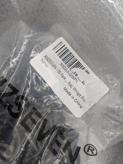 10-Pack Black Curtain Rod Ring with Clips 2" ID