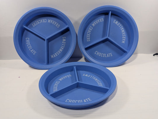 3-Pack Vivitar S'Mores Trays Blue For Graham Crackers, Chocolates & Marshmallows