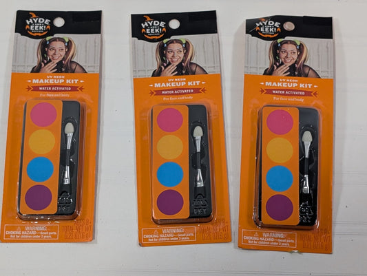 3-Pack Hyde and EEK Boutique UV Neon Makeup Kit Water Activated for Face & Body