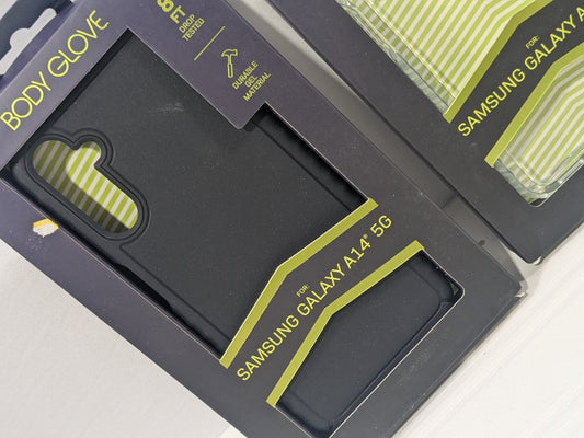 3-Pack Body Glove Protective Phone Cases Clear & Black for Samsung Galaxy A14 5G