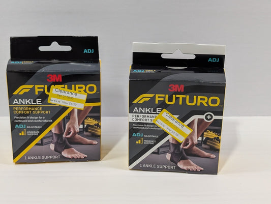3M Futuro Performance Ankle Support Black Adjustable Comfortable Fit (Pack of 2)