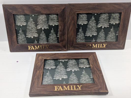 3-Pack Threshold Family Photo Frames Brown Wooden Tabletop & Wall-Mounted 5x7