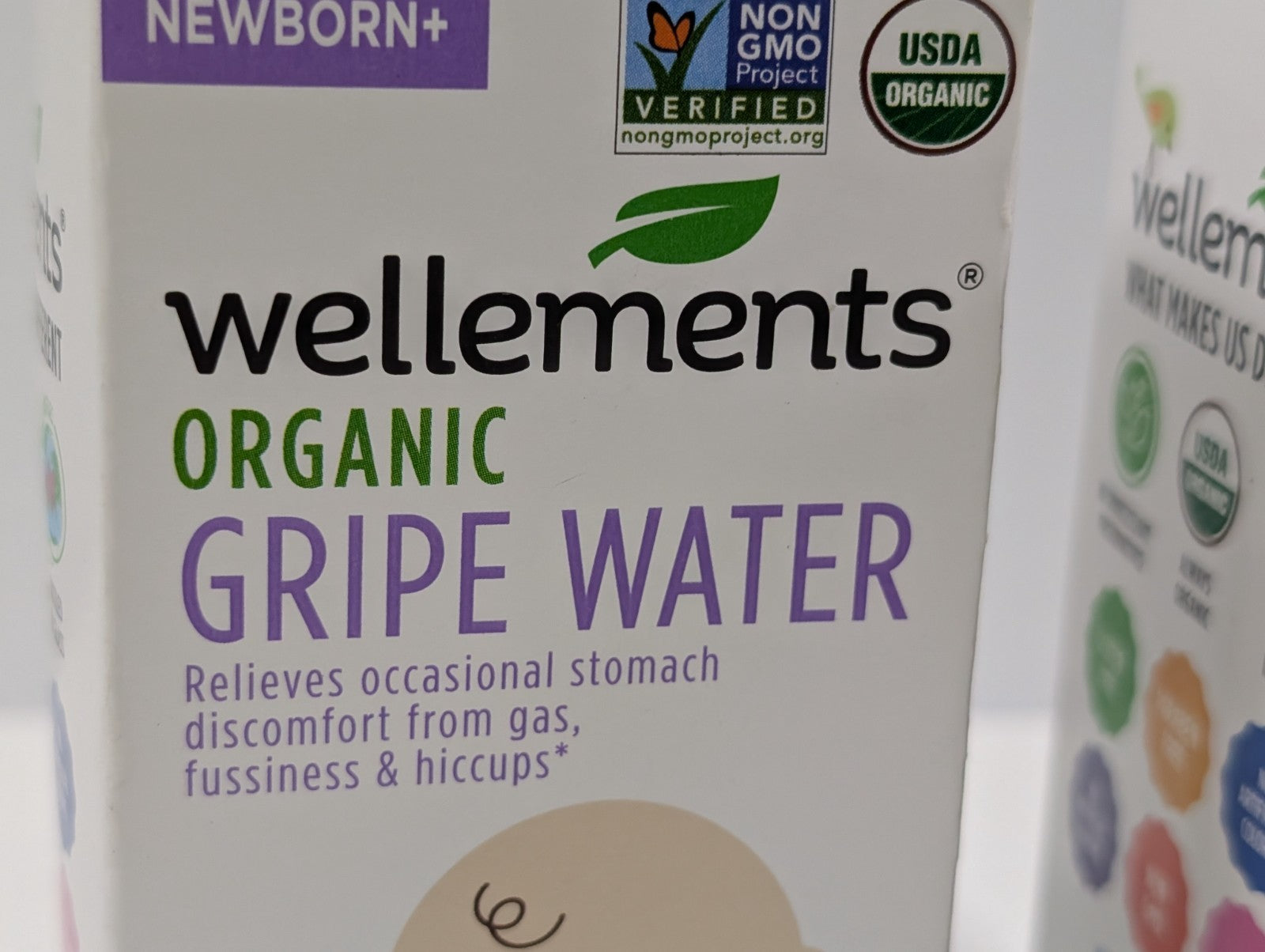 2-Pack Wellements Organic Gripe Water Relief from Baby Gas, Colic & Hiccups 4 Oz