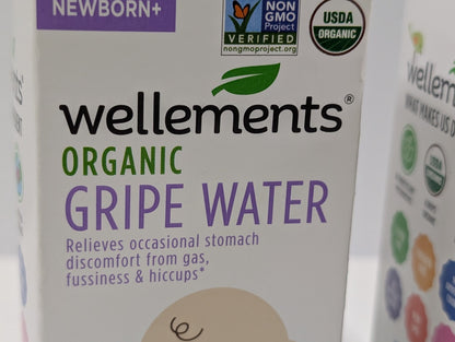 2-Pack Wellements Organic Gripe Water Relief from Baby Gas, Colic & Hiccups 4 Oz
