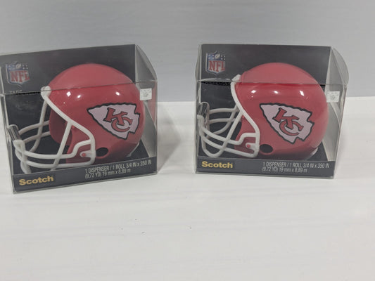 2-Pack Scotch Magic Kansas City Chiefs Football Helmet Tape Dispensers w/ Rolls