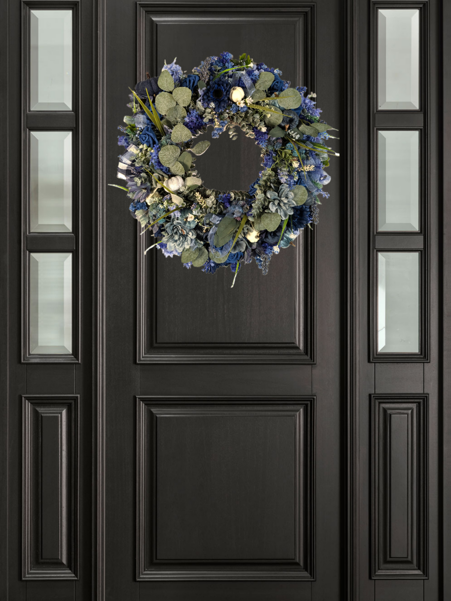 Handcrafted Blue Floral Wreath