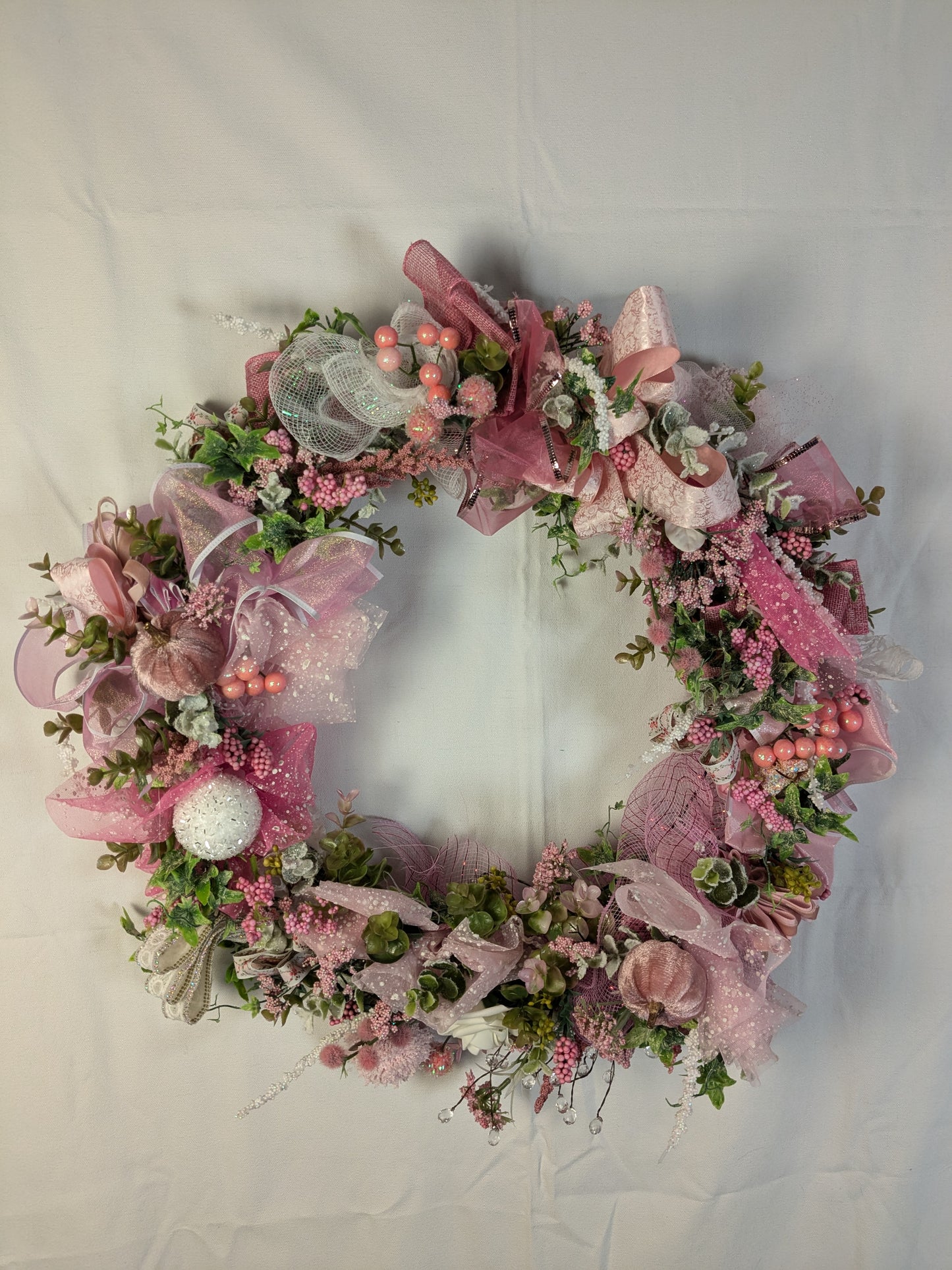 Elegant Pink Floral Handmade Wreath