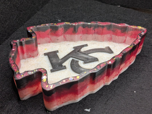 Kansas City Chiefs Resin Art Tray – Handmade Arrowhead Design