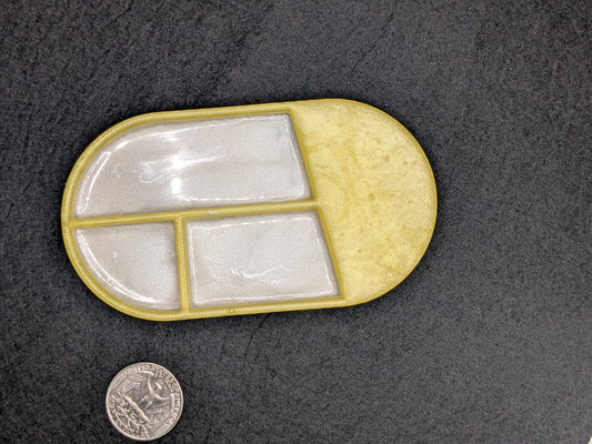 Handmade Small Resin Art Trinket Tray - Sectioned Organizer Dish
