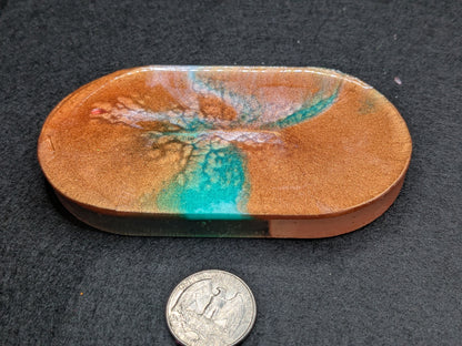 Handmade Small Resin Art Trinket Tray - Sectioned Organizer Dish