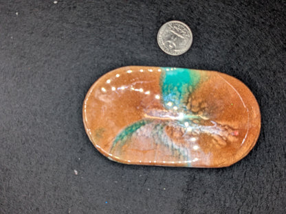 Handmade Small Resin Art Trinket Tray - Sectioned Organizer Dish