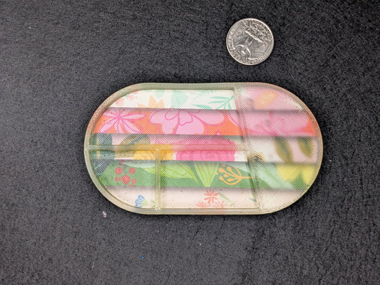 Handmade Small Resin Art Trinket Tray - Sectioned Organizer Dish