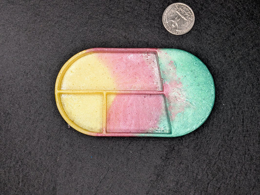 Handmade Small Resin Art Trinket Tray - Sectioned Organizer Dish
