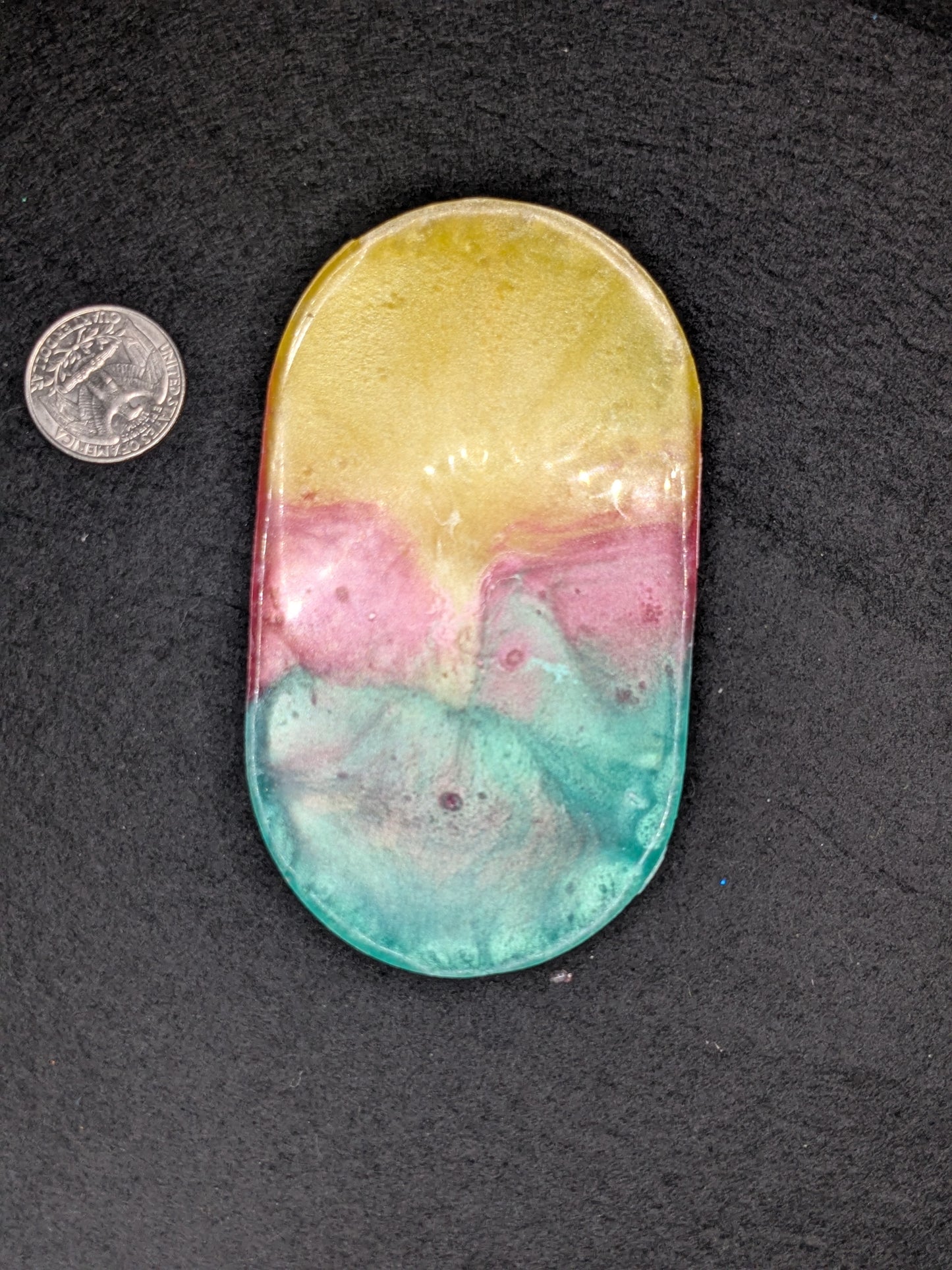 Handmade Small Resin Art Trinket Tray - Sectioned Organizer Dish