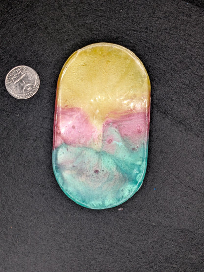 Handmade Small Resin Art Trinket Tray - Sectioned Organizer Dish