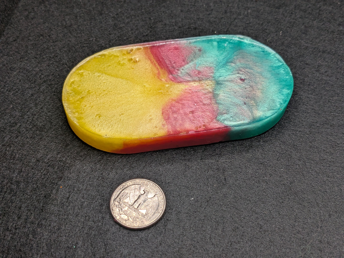 Handmade Small Resin Art Trinket Tray - Sectioned Organizer Dish