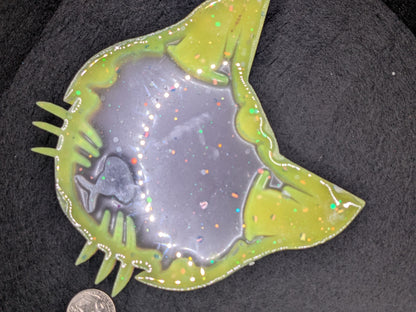 Handmade Resin Cat Tray - Whimsical Trinket Dish
