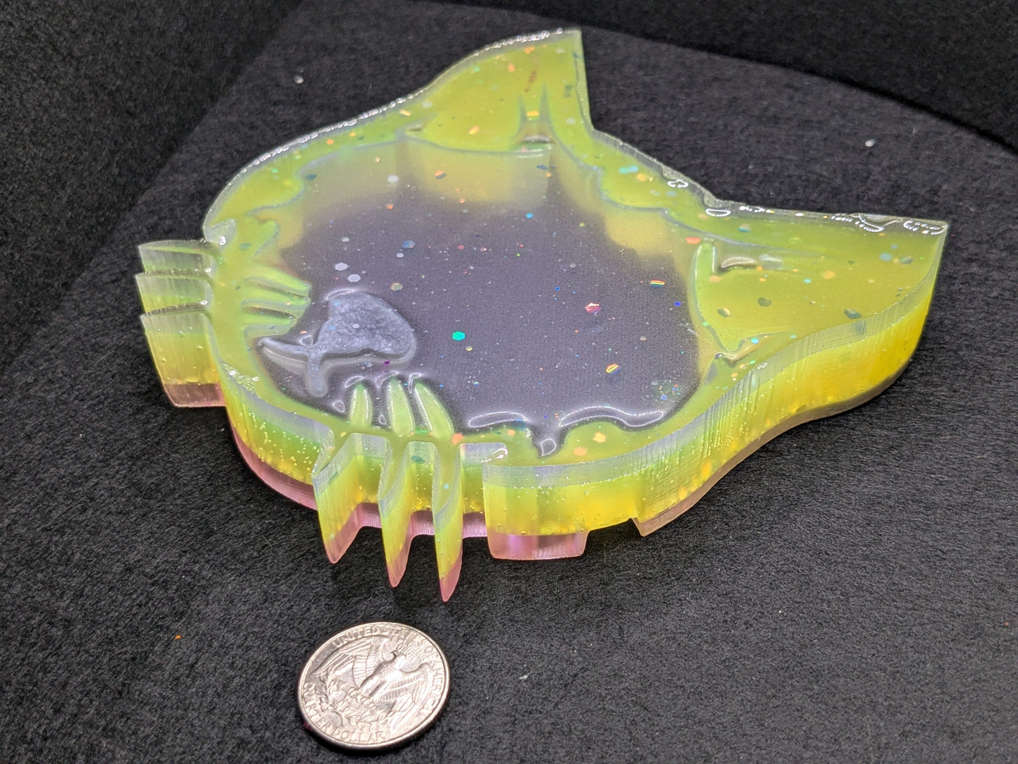 Handmade Resin Cat Tray - Whimsical Trinket Dish