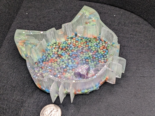 Handmade Resin Cat Tray - Whimsical Trinket Dish