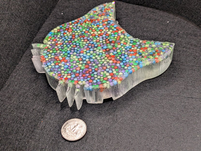 Handmade Resin Cat Tray - Whimsical Trinket Dish