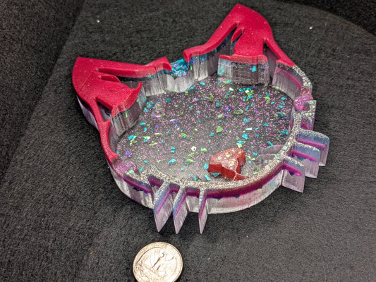 Handmade Resin Cat Tray - Whimsical Trinket Dish