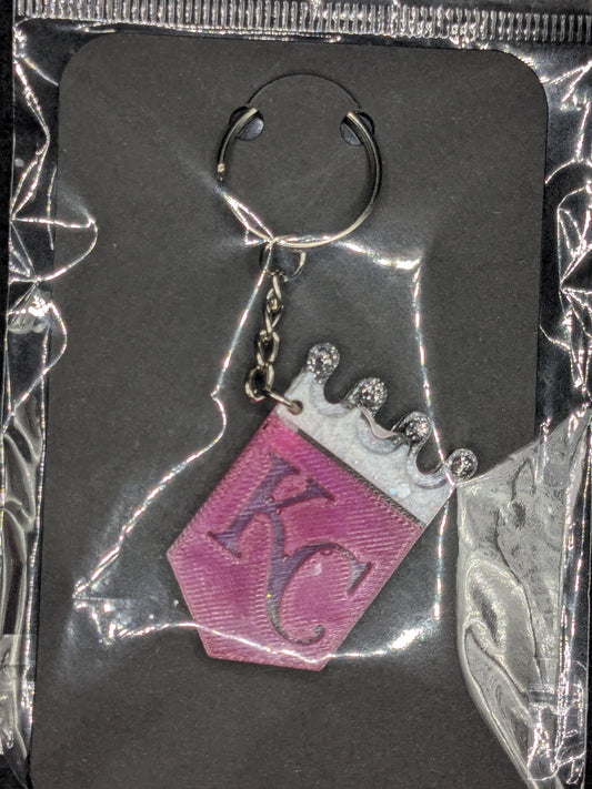 Handcrafted Kansas City Royals Crown Resin Art Keychain
