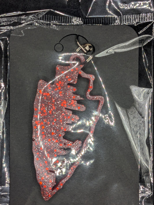 Hand Crafted Kansas City Chiefs Skyline Resin Art Keychain
