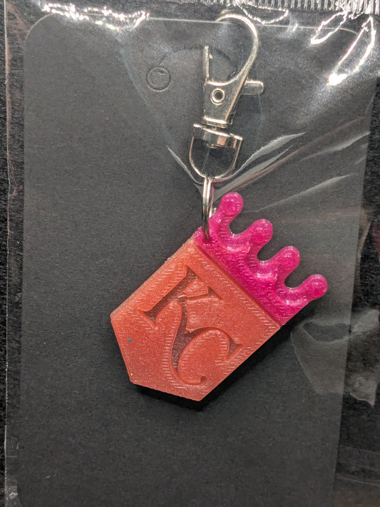 Handcrafted Kansas City Royals Crown Resin Art Keychain