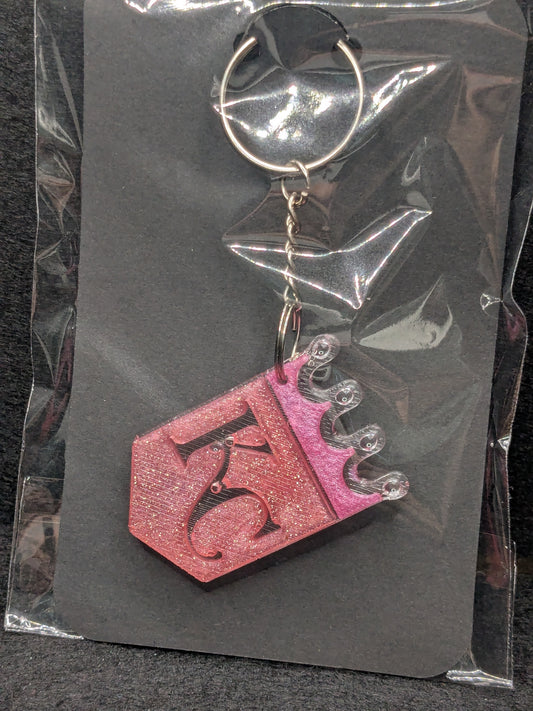 Handcrafted Kansas City Royals Crown Resin Art Keychain