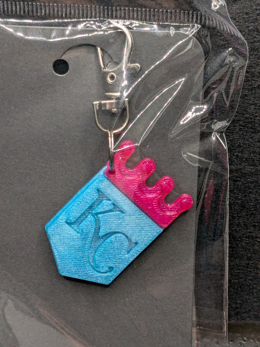 Handcrafted Kansas City Royals Crown Resin Art Keychain