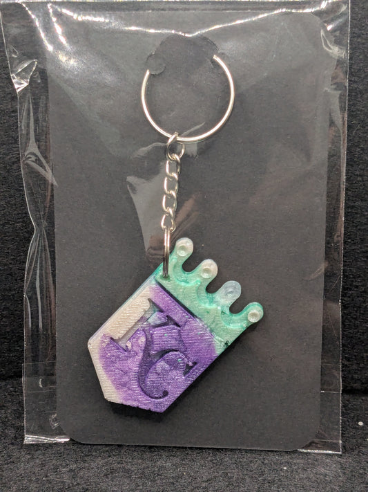 Handcrafted Kansas City Royals Crown Resin Art Keychain