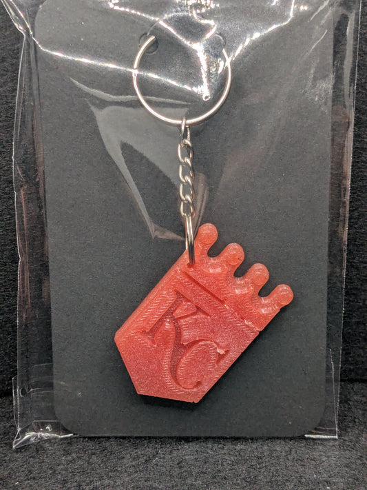 Handcrafted Kansas City Royals Crown Resin Art Keychain