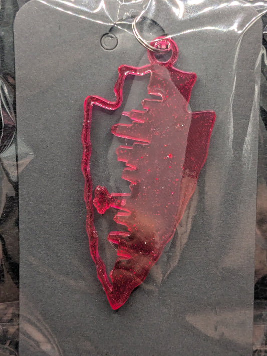 Hand Crafted Kansas City Chiefs Skyline Resin Art Keychain